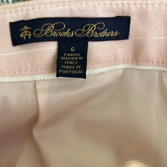 Brooks Brothers linen blend pinstriped peach colored pants size 6 - Picture 6 of 6